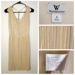 Worthington Gold Shimmer Dress (S)